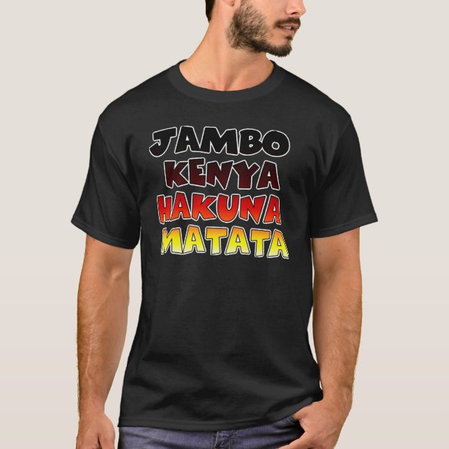 Snygg Jambo Kenya Hakuna Matata Loely Art T-shirt (Framsida)