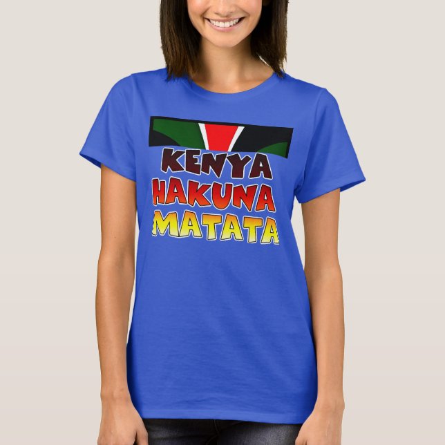 Snygg Jambo Kenya Hakuna Matata Loely Art Tee (Framsida)