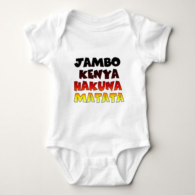 Snygg Jambo Kenya Hakuna Matata Loely Art Tee Shirt (Framsida)