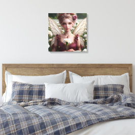Snygg januari Fairy i Carnations Canvastryck