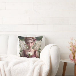 Snygg januari Fairy i Carnations Kudde