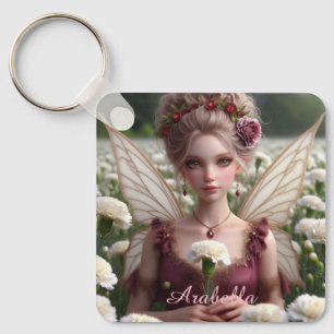Snygg januari Fairy i Carnations Nyckelring