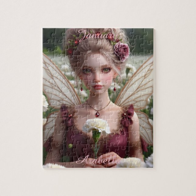 Snygg januari Fairy i Carnations Pussel (Vertikal)
