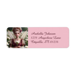 Snygg januari Fairy i Carnations Returadress Etikett