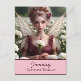 Snygg januari Fairy i Carnations Vykort