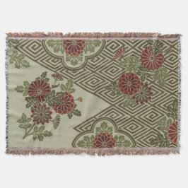 Snygg japansk Blommigt i Vintage Filt