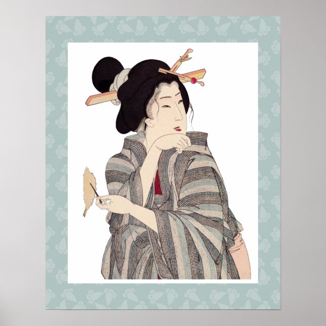 Snygg japansk Geisha Art Poster design (Framsidan)