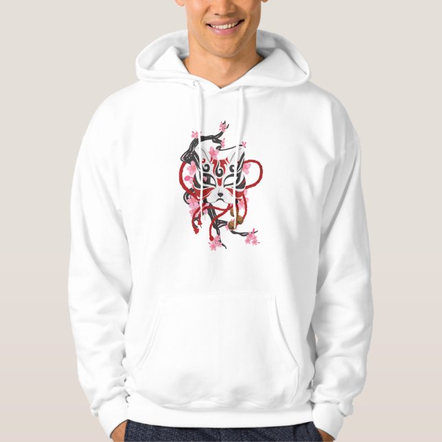 Snygg japansk mask hoodie (Framsida)
