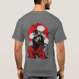 Snygg japansk Samurai-utskrift på T-Shirt