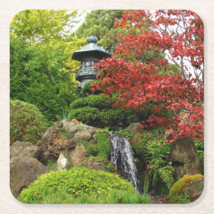 Snygg japansk Sten Garden med Pagoda Underlägg Papper Kvadrat