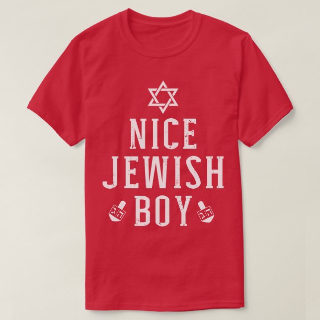 Snygg jewant boy med dreidel för hanukkah eller Pu T Shirt (Design framsida)