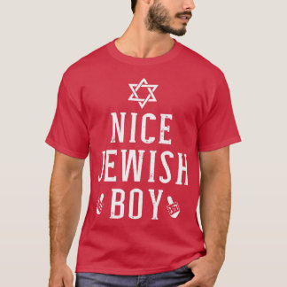 Snygg jewant boy med dreidel för hanukkah eller Pu T Shirt