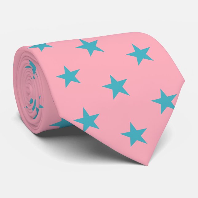 Snygg jockeysilke rosa blå grön stjärnor Derby Slips (Rullad)