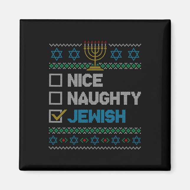 Snygg, jude, Ugly Jul Sweater Funny H Magnet (Framsidan)