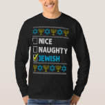 Snygg, judisk Hanukkah Ugly jul Chanuk T Shirt<br><div class="desc">Snygg judisk Hanukkah God jul Chanukah Tee</div>