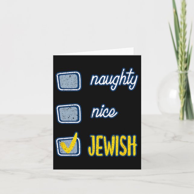 Snygg judisk Ugly Hanukkah Sweater Chanukah Kort (Framsida)