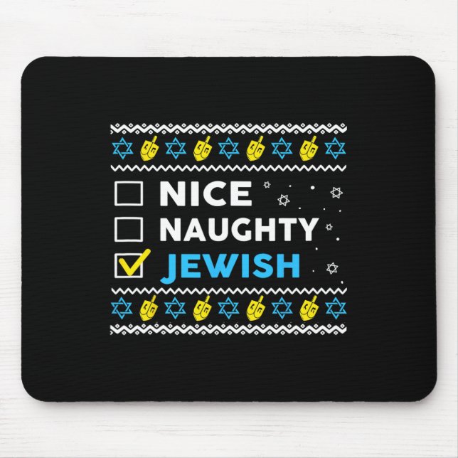 Snygg judisk Ugly Hanukkah Sweater Chanukah Musmatta (Framsidan)