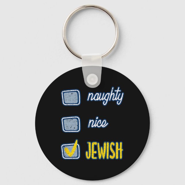 Snygg judisk Ugly Hanukkah Sweater Chanukah Nyckelring (Framsida)