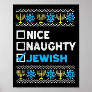 Snygg judisk Ugly Hanukkah Sweater Chanukah Poster