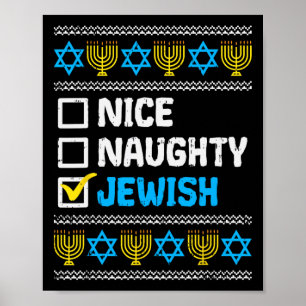 Snygg judisk Ugly Hanukkah Sweater Chanukah Poster