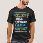 Snygg judisk Ugly Hanukkah Sweater Chanukah T Shirt<br><div class="desc">Snygg judisk Ugly Hanukkah Sweater Chanukah Jew Gift T-Shirt</div>