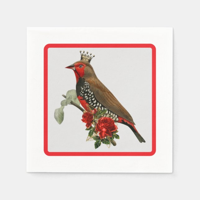 Snygg jul Bird Party Napkins Pappersservett (Framsidan)