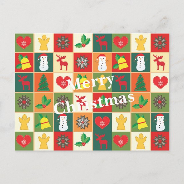 Snygg jul-Figurer Helg Vykort (Framsida)