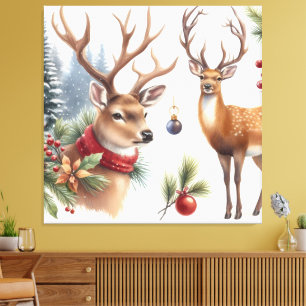 Snygg jul-Hjort Canvastryck