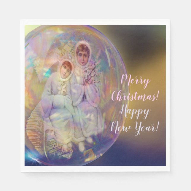 Snygg jul Joy Fantastisk Elegant Party Pappersservett (Framsidan)