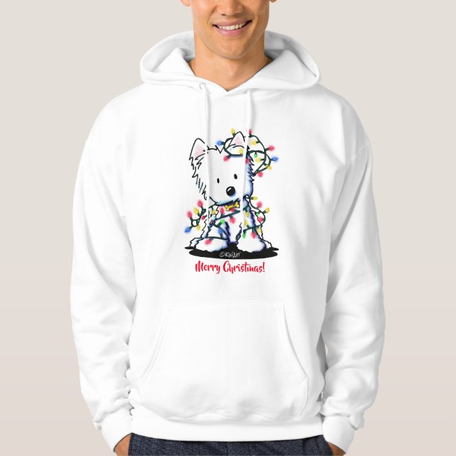Snygg Jul KiniArt Westie Hoodie (Framsida)