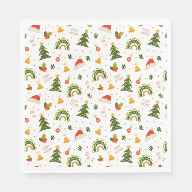 Snygg jul Mönster Pappersservett (Framsidan)