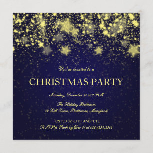 Snygg jul Party Shining Stars Blue Inbjudningar