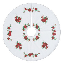 Snygg jul Röda blommor Träd Skirt Julgransmatta Fleece