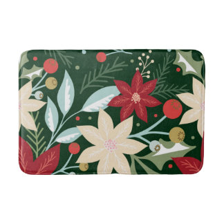 Snygg julafton Blommigt Badrumsmatta