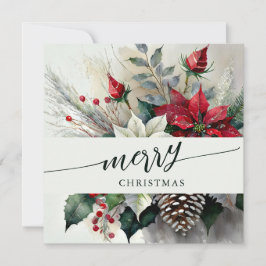 Snygg julfotboll, Blommigt Bouquet Photo Julkort