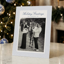 Snygg julfotograf med blåa ränder
