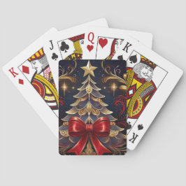 Snygg Julgran Red Ribbon Design Casinokort