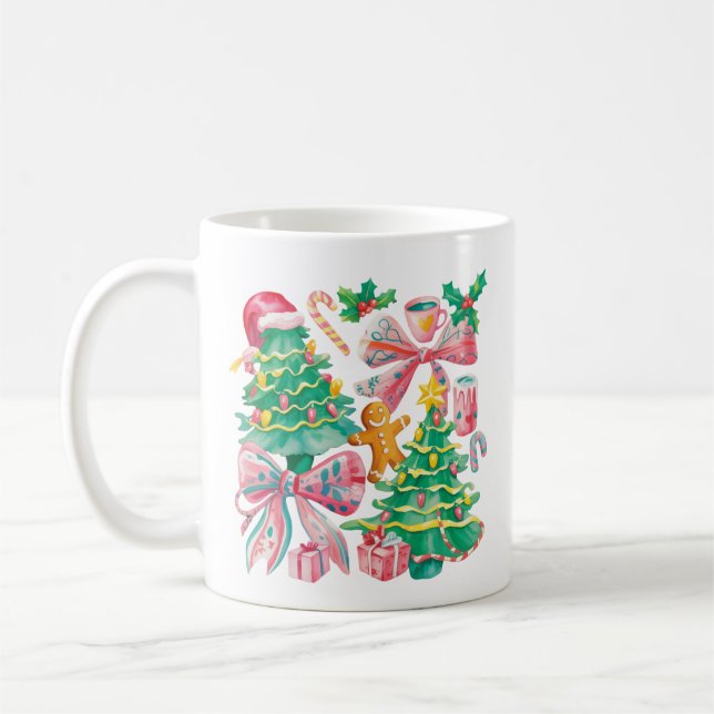 Snygg julgransslinga rosa blå Coquette Kaffemugg (Vänster)