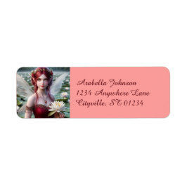Snygg juli Fairy i Vatten Lilies Returadress Etikett