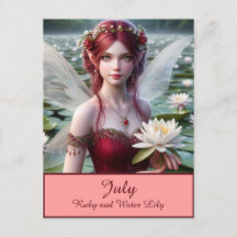 Snygg juli Fairy i Vatten Lilies
