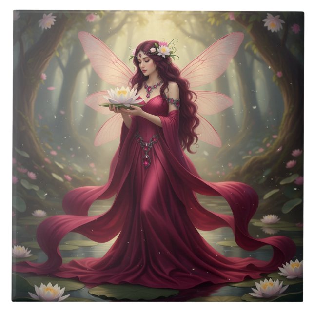 Snygg juli Ruby Fairy Kakelplatta (Framsidan)