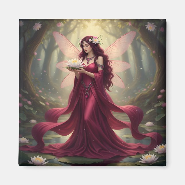 Snygg juli Ruby Fairy Magnet (Framsidan)