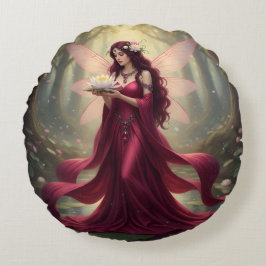 Snygg juli Ruby Fairy Rund Kudde