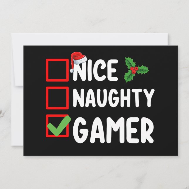 Snygg julklapp på Gamer-jullistan Inbjudningar (Framsida)