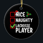Snygg jullista för Lacrosse Player Julgransprydnad Keramik<br><div class="desc">Snygg jullista för Lacrosse Player</div>