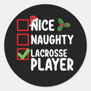 Snygg jullista för Lacrosse Player Runt Klistermärke