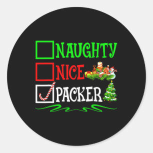 Snygg jullista för packer runt klistermärke