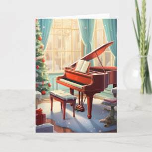 Snygg julmusik Grand Piano Helgkort