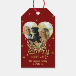 Snygg julstjärna i Glitter-stjärnan i Guld, Photo  Presentetikett