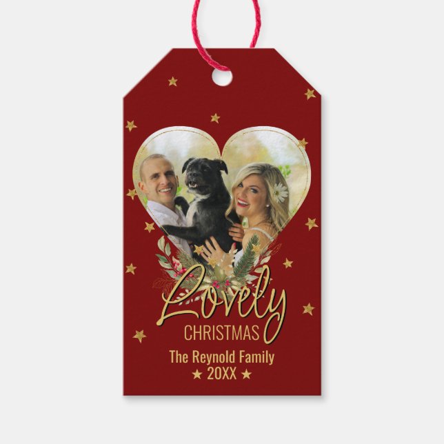 Snygg julstjärna i Glitter-stjärnan i Guld, Photo  Presentetikett (Framsidan)